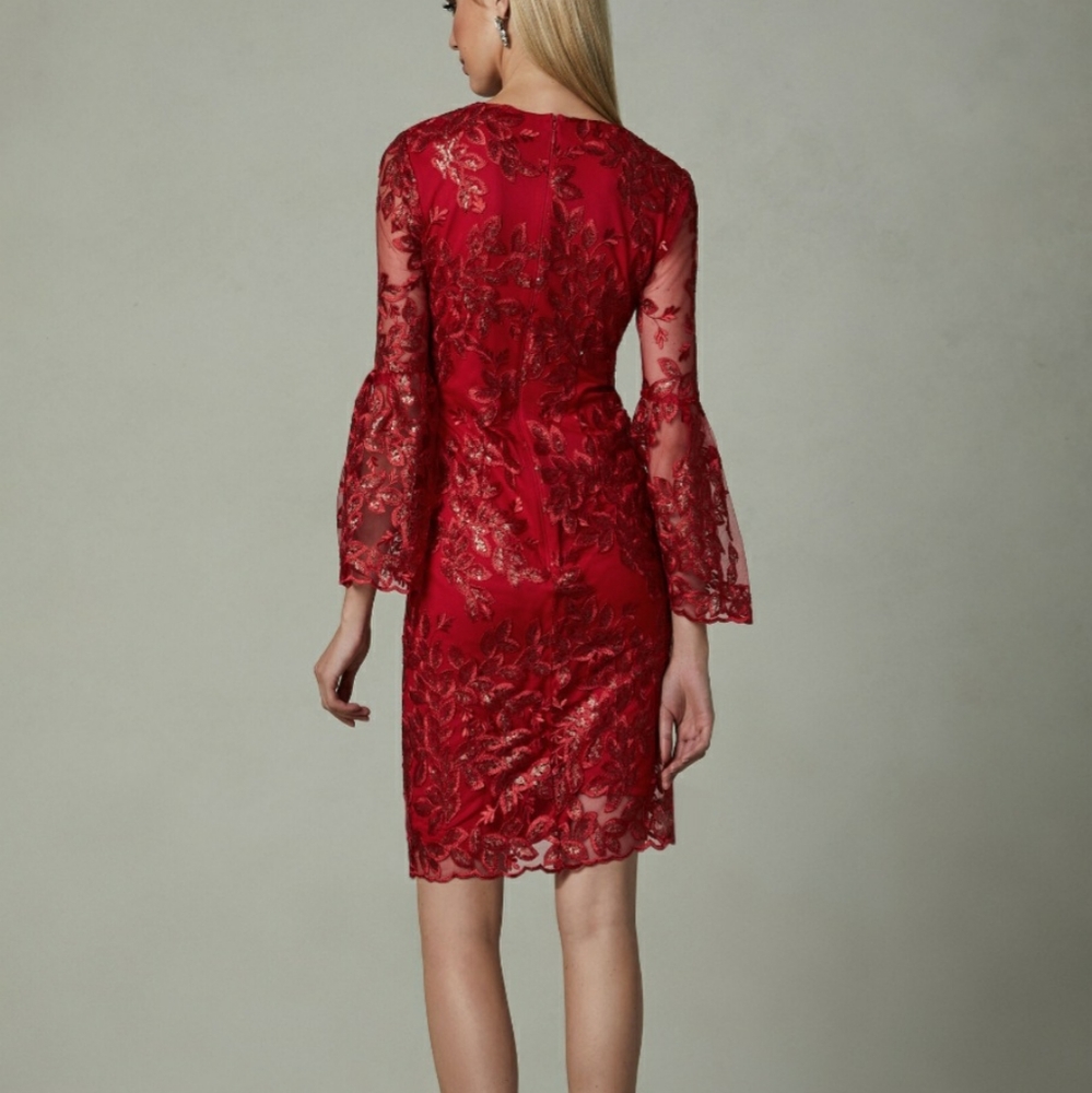 NWOT Red sequin lace dress by LM collection - Picture 5 of 10